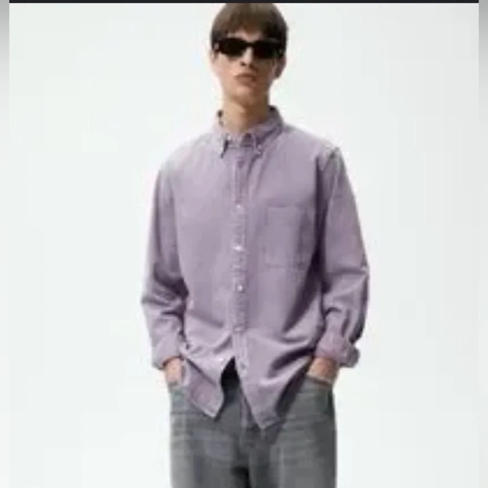 Zara Men's Purple Denim Shirt - Picture 9 of 9